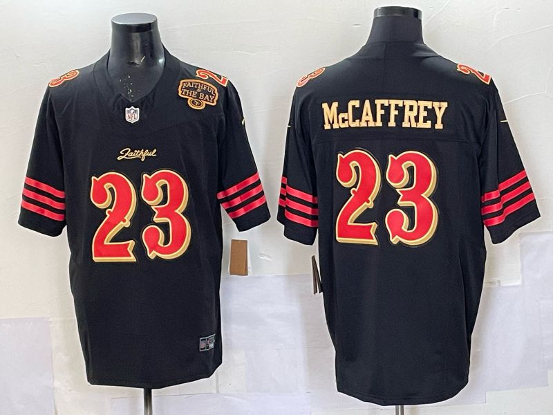 Men Nike San Francisco 49ers #23 Mccaffrey black 5th generation Limited NFL 2025 Jersey 0065